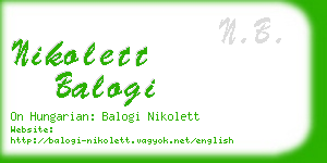 nikolett balogi business card